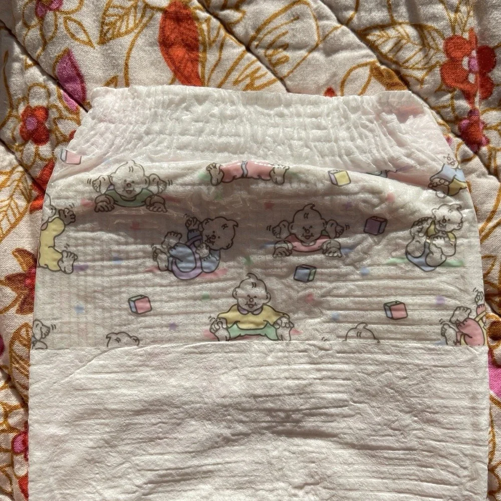 Vintage Huggies Size 3‎ Ultratrim 1993 USA Diapers Baby's Blocks Plastic Print